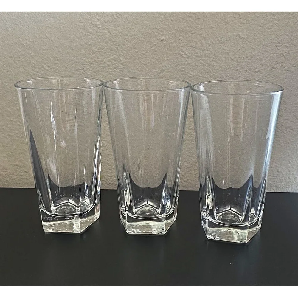 Libbey Duratuff 10 oz Clear Glass Stackable Tumblers Set of 3